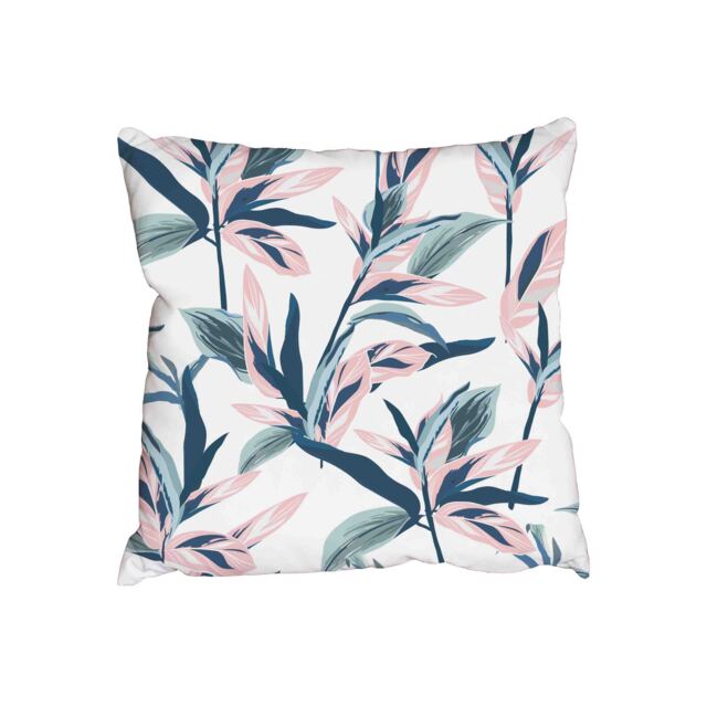 Tropical leaves on pastel mood (Outdoor Cushion)