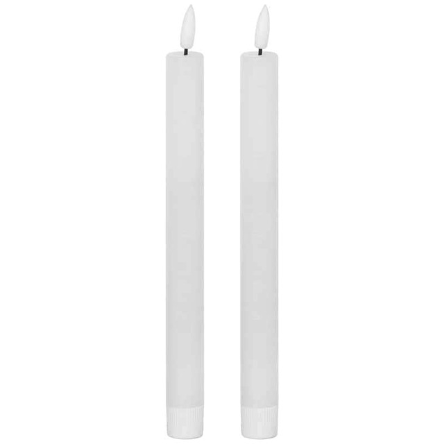 Luxe Collection Natural Glow Set of 2 LED Dinner Candles - Plastic/Wax - L2 x W2 x H25 cm - White White White