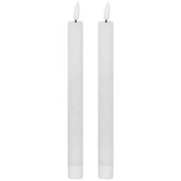 Luxe Collection Natural Glow Set of 2 LED Dinner Candles - Plastic/Wax - L2 x W2 x H25 cm - White White White