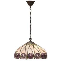 Hutchinson 1 Light Medium Ceiling Pendant Dark Bronze, Tiffany glass, E27