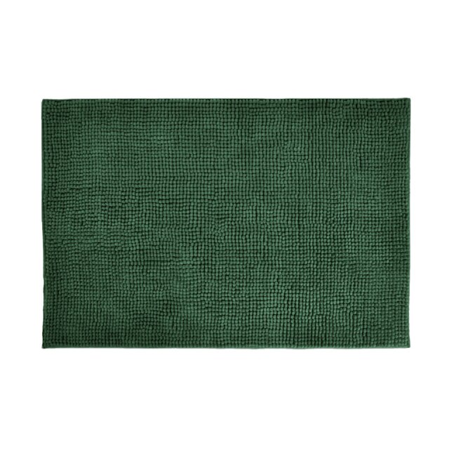 Chenille Bobble Bath Mat Non-Slip 50 x 80cm - Dark Green