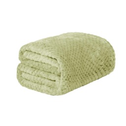 OHS Luxury Mink Waffle Blanket, 200x240cm - Sage Green