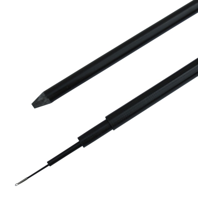 Telescopic Flag Pole Windsock Mast with Support Stake 4M Black (Fibreglass Extending Retractable Camping Garden Festival)
