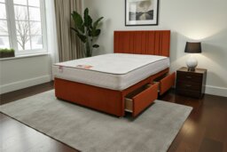 "SKY Plush Bed Set With Mattress, 2 Drawers Same Side & 24""Headboard"