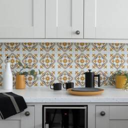 d-c-fix Nadia Gold 15.25 x 15.25cm Self-adhesive Vinyl Wall Tiles Pack 6 0.14sqm