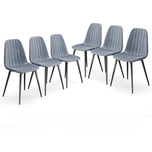 URBNLIVING Carlo Velvet Dining Chairs With Padded Seat Blue Jeans Not provided 6