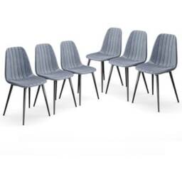 URBNLIVING Carlo Velvet Dining Chairs With Padded Seat Blue Jeans Not provided 6