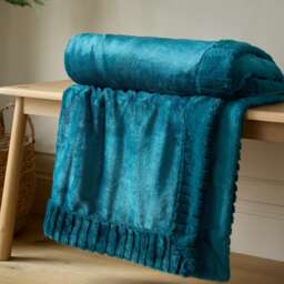 Catherine Lansfield Velvet And Faux Fur Soft Touch Blanket Throw