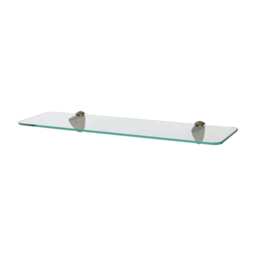 Harbour Housewares Rounded Floating Glass Shelf - 50cm - Metallic Brackets - Bathroom Shower Storage Vanity Display Unit Shelf Gold Gold 1