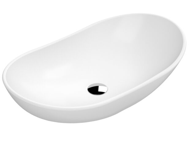 Balterley Nova Contemporary Round Bathroom Countertop Basin, Sleek Round Design White Matt White 1