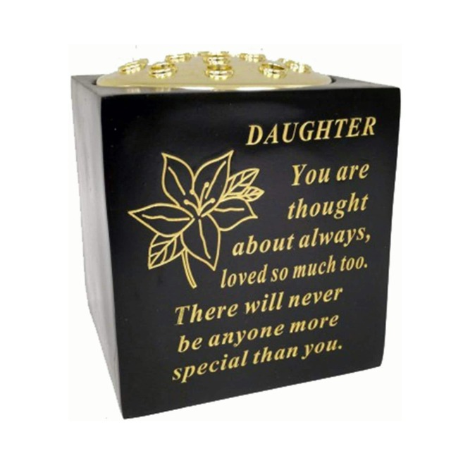 David Fischhoff Black & Gold Grave Vase 14.5 x 14.5cm - Daughter Multi