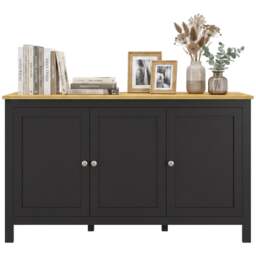 HOMCOM Sideboard Buffet Storage Cabinet, Storage Cabinet with Doors, Black