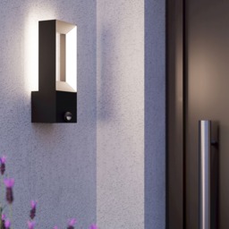 EGLO Riforano LED Black Aluminium & Plastic Outdoor Wall Light With Motion Sensor