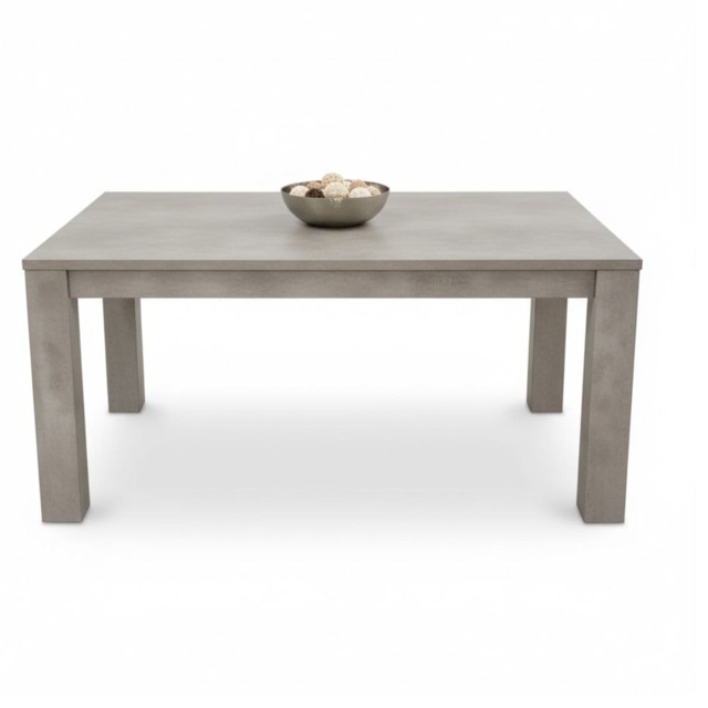 Dining Table Grey Wood Kitchen Place for 4 Seats, Dining Table Only (Grey H 75 x L 117 x W 77 cm)