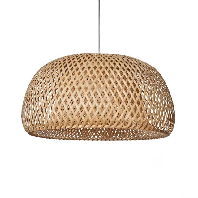 ValueLights Perugia Natural Bamboo Lattice Domed Ceiling Shade