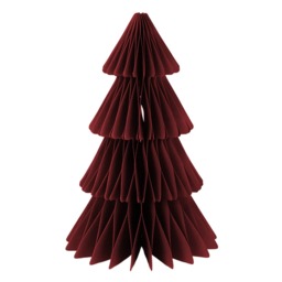 Burgundy Red Christmas Tree Paper Honeycomb Centrepiece Table Decoration 25cm