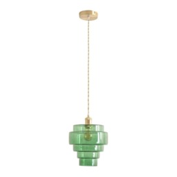 ValueLights Lane Green Glass 5 Tier Layer Pendant Shade