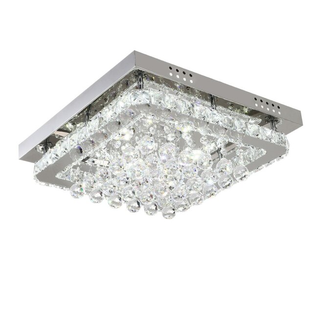 Living and Home Crystal LED Flush Mount Ceiling Light Fixture