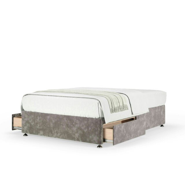 Majestic 1000 Pocket Sprung Silver Chenille 2 Drawer Divan Set Single