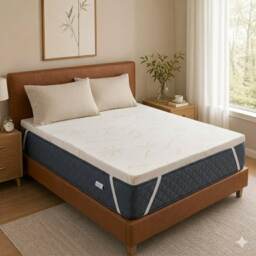 2 inch - 5cm Memory Foam Mattress Topper for Small Single Bed With Removable and Washabel Bamboo Zip Cover and Elastic Strap