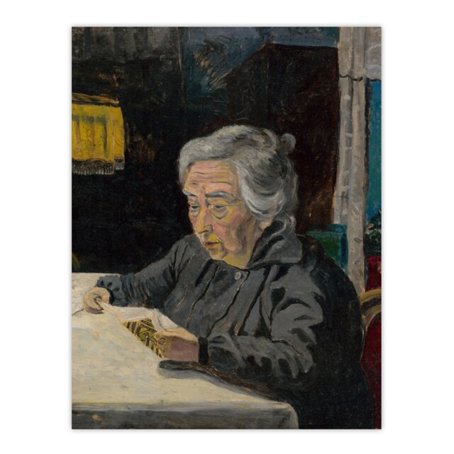 Old Lady Reading Grandmother Portrait Kubincan Huge Wall Art Poster Print