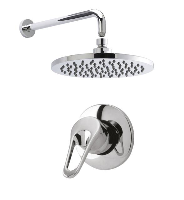 Balterley Contemporary Concealed Shower Valve Set Round - Manual Valve + Fixed Head Kit - A3200