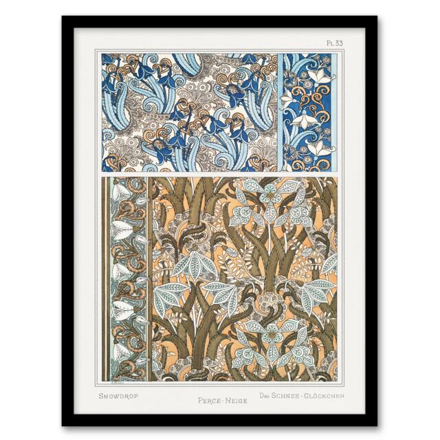 Maurice Pillard Verneuil Framed Wall Art Snowdrops Art Nouveau Floral Patterns