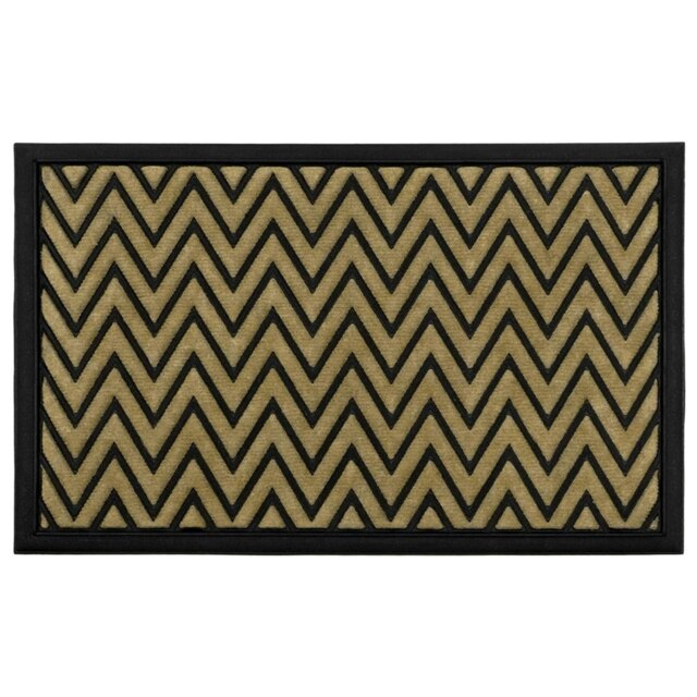2 x Zig Zag Non-Slip Super Absorbent 40x60cm Scraper Doormats For Dirt & Mud With Rubber Backing