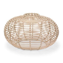 ValueLights Romy Natural Rattan Easy Fit Ceiling Light Shade & Bulb Brown