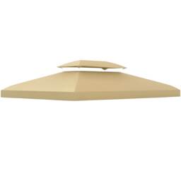 Outsunny 3x4m Gazebo Replacement Roof Canopy 2 Tier Top UV Cover Cream White
