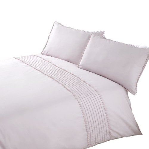 Pom Poms Polycotton Duvet Cover Set with Pillowcase Pink Single 1