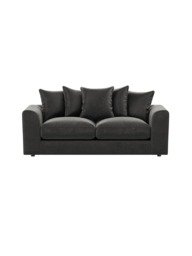 PLUSH VELVET BLACK 3 SEATER SOFA SUITE