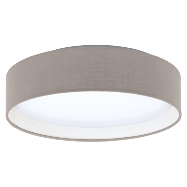 EGLO Pasteri Taupe Fabric LED Flush Ceiling Light - Energy-Efficient, Warm White Light (D) 32cm