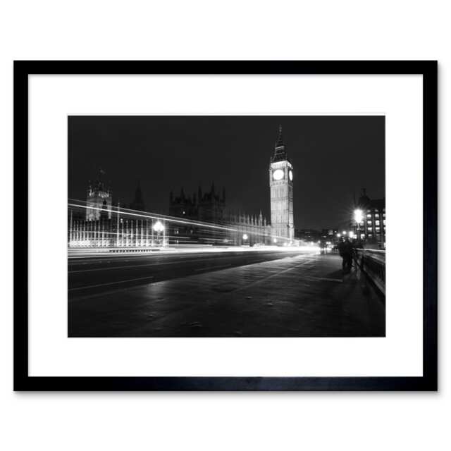 "Chankov Westminster Big Ben London 9x7"" Black Framed Wall Art Print"