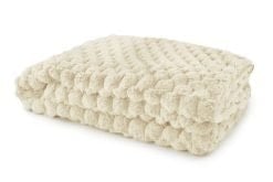 "Leah Collection Deluxe Throw in Cream (50"" x 60"") Cream Cream"