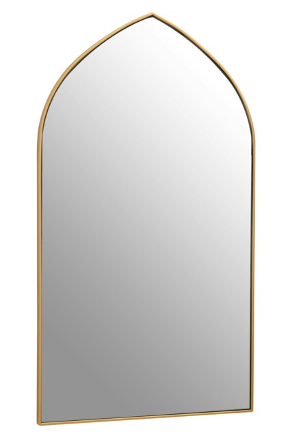 Interiors by Premier Arched Wall Mirror, Contemporary Antique Mirror, Versatile Lounge Mirrors, Compact Gold Finish Framed Mirror Gold