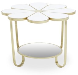Jodie White Top Petal Shape Table Gold