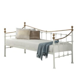 Newnham Classic Victorian Style Living Room Bedroom Brass Metal Day Bed Frame (Single)