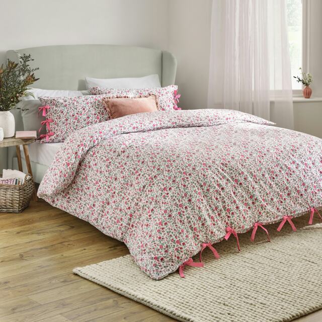 Wylder Hannah Floral 100% Cotton King Duvet Cover Set Pink King 1