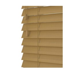 110cm Sahara Oak Faux Wood Venetian Blinds with String (120cm Drop) Brown Brown