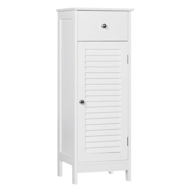 Yaheetech Bathroom Kitchen Floor Storage Cabinet White White