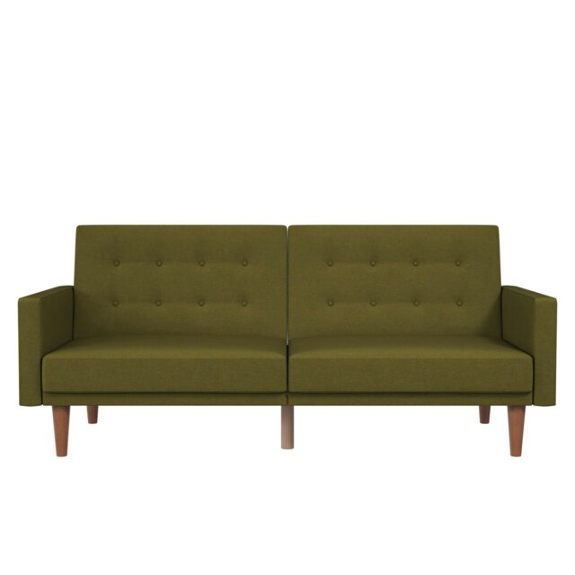 Wimberly Sofa Bed in Fabric Green Green GREEN LINEN Three Seater