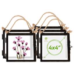 "Nicola Spring Hanging Metal Photo Frames - 4"" x 4"" - Black - Pack of 5 Black Black One Size"