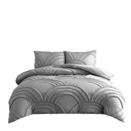 Duvet Cover And Pillowcase Set Silver White Or Green Tufted Luxury Design Polyester Bed Linen Silver Silver Super King