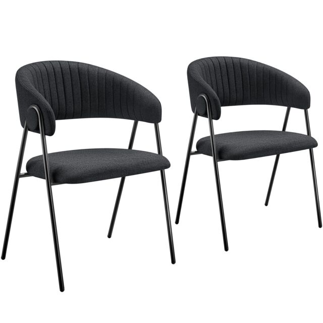 Dining Chair Bedano - woven fabric, padded, 150 kg load capacity Black black 2