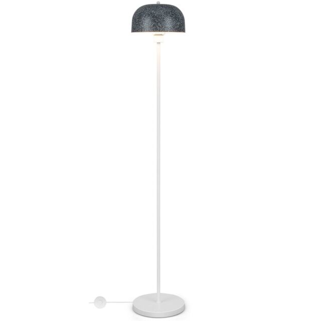 COSTWAY Modern Pole Floor Lamp Standing Lamp with Lampshade and Foot Switch E27 Socket
