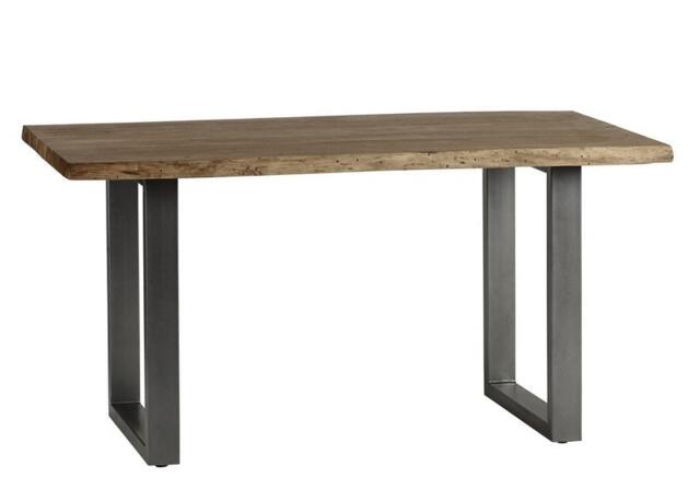 Baltic Live Edge Dining Table - Metal/Acacia Solid Wood - L85 x W150 x H76 cm Brown