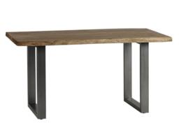 Baltic Live Edge Dining Table - Metal/Acacia Solid Wood - L85 x W150 x H76 cm Brown