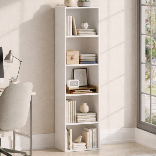 Vida Designs Oxford 5 Tier Cube Bookcase Display Storage, White