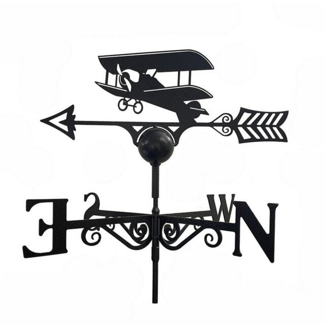 Tiger Moth Weathervane - Steel - Powder Coated Black